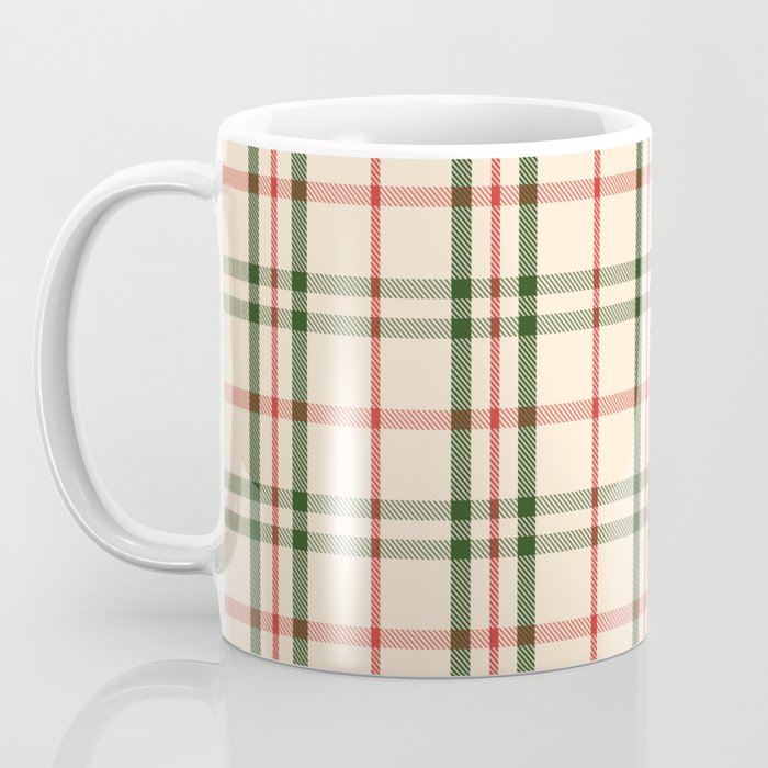 Festive Green & Red Christmas Plaid Coffee Mug Gallery Image 3