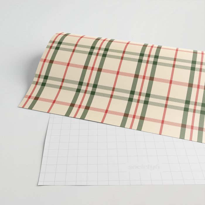 Festive Green & Red Christmas Plaid Wrapping Paper Gallery Image 2