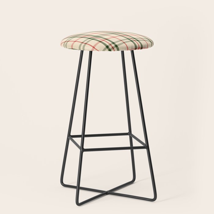 Festive Green & Red Christmas Plaid Stool Gallery Image 1
