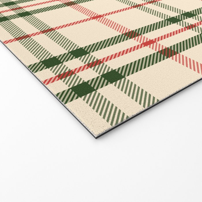 Festive Green & Red Christmas Plaid Welcome Mat Gallery Image 2