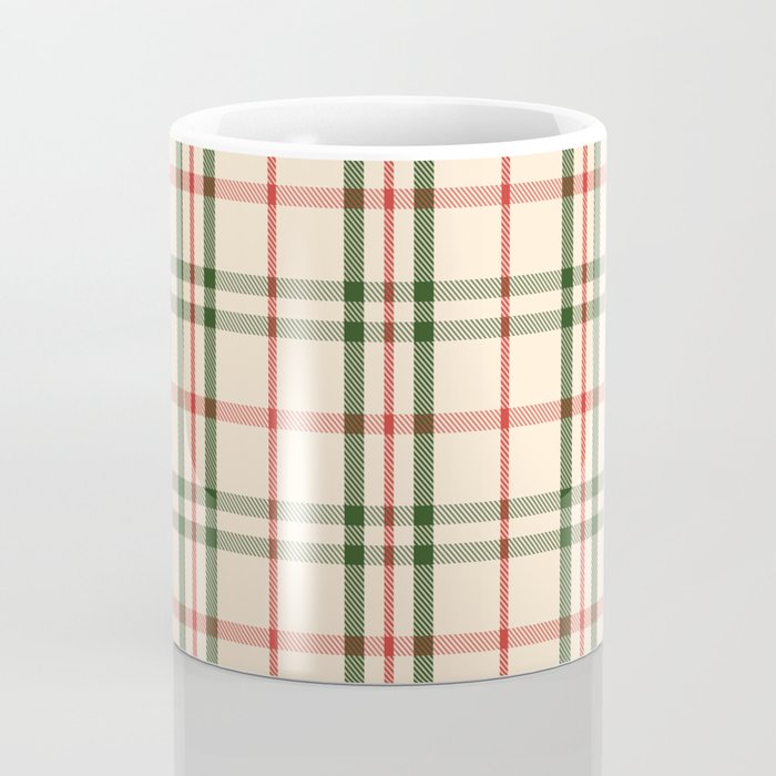 Festive Green & Red Christmas Plaid Coffee Mug Gallery Image 4