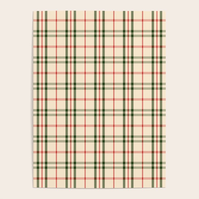Festive Green & Red Christmas Plaid Poster Gallery Image 1