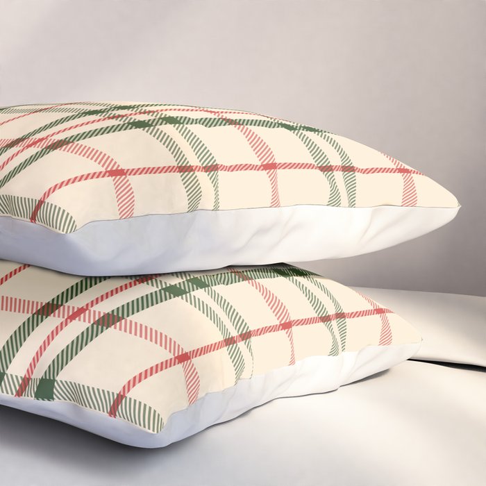 Festive Green & Red Christmas Plaid Pillow Sham Gallery Image 3