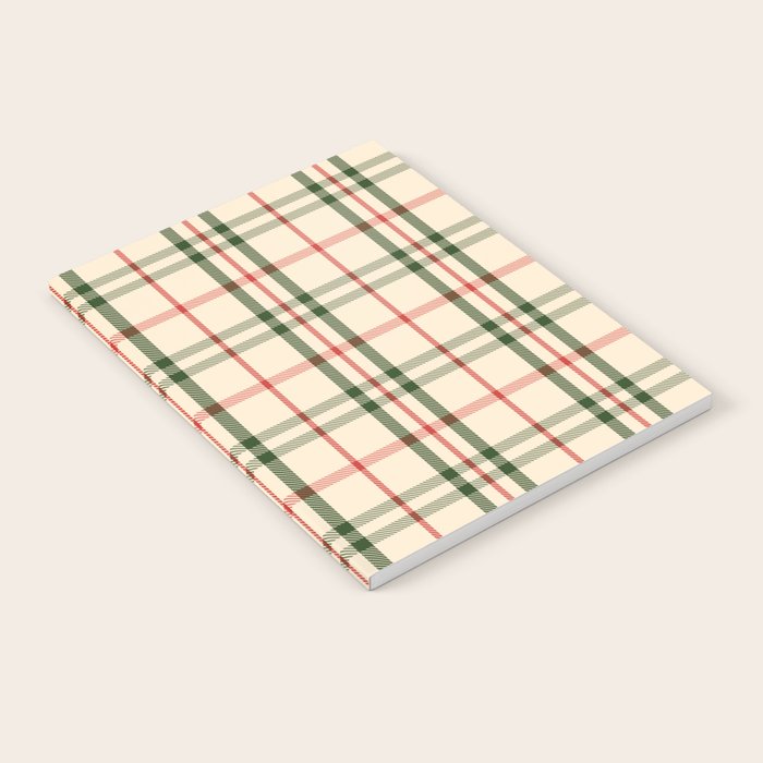 Festive Green & Red Christmas Plaid Notebook