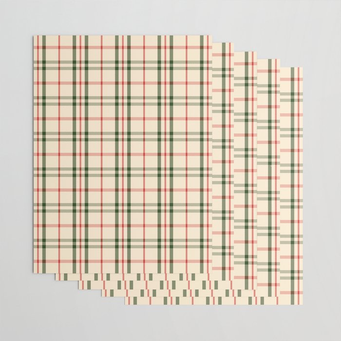 Festive Green & Red Christmas Plaid Wrapping Paper Gallery Image 3