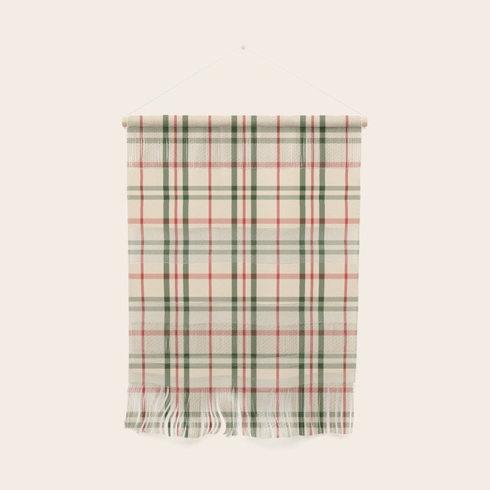 Festive Green & Red Christmas Plaid Wall Hanging Gallery Image 1