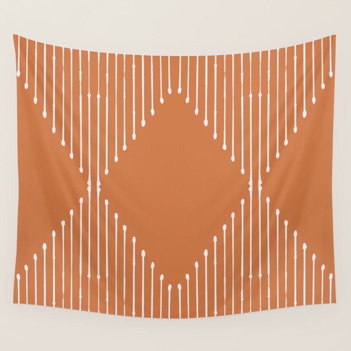 Geo (Terracotta Orange) Wall Tapestry Gallery Image 1