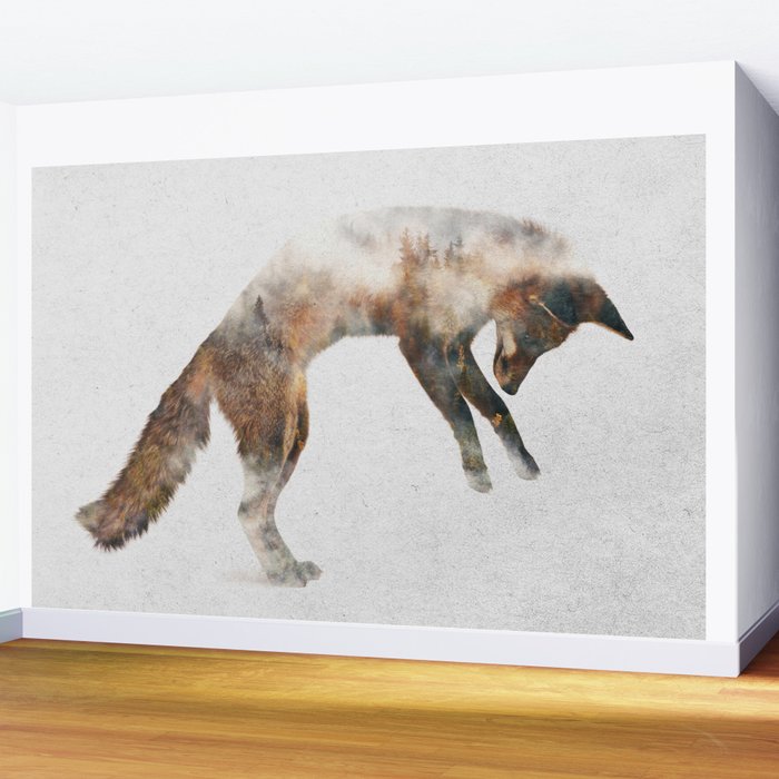 Jumping Fox Wall Mural Gallery Image 2