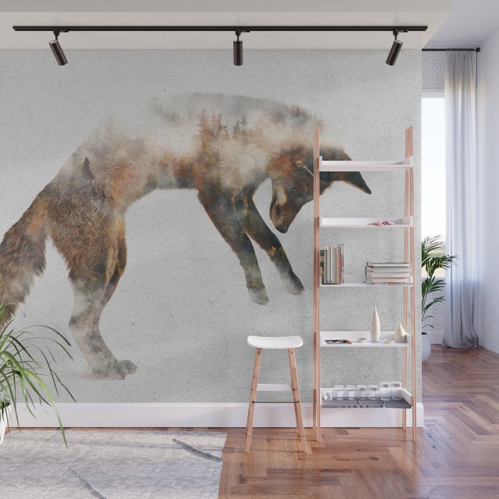 Jumping Fox Wall Mural Gallery Image 1