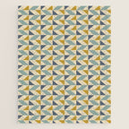 Retro Geometric Triangles in Gold and Blue Jigsaw Puzzle Gallery Image 1