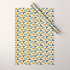 Retro Geometric Triangles in Gold and Blue Wrapping Paper Gallery Image 1