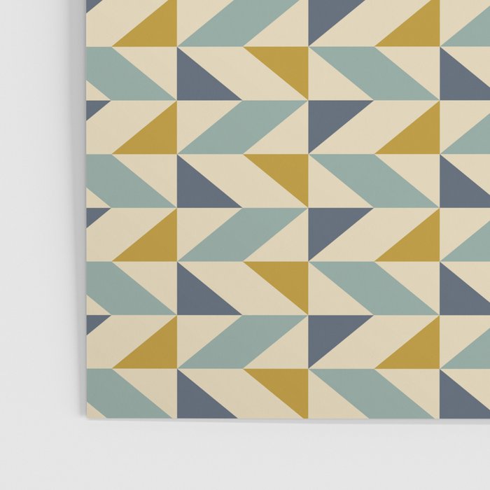 Retro Geometric Triangles in Gold and Blue Poster Gallery Image 3