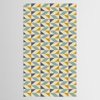 Retro Geometric Triangles in Gold and Blue Tablecloth Gallery Image 2