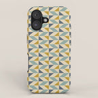 Retro Geometric Triangles in Gold and Blue iPhone Case Gallery Image 1