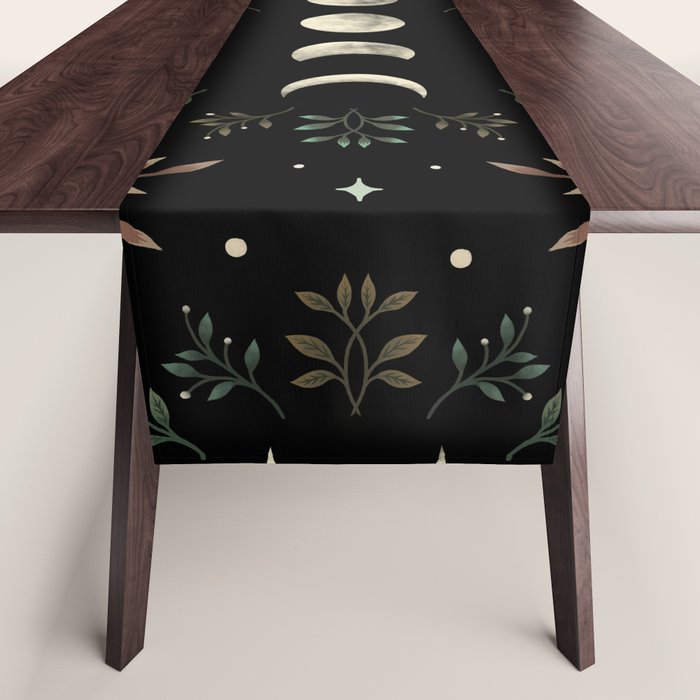 Moonlight Garden - Olive Green Table Runner Gallery Image 1