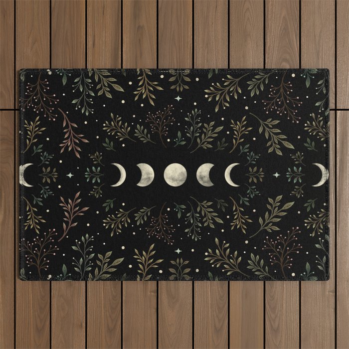 Moonlight Garden - Olive Green Outdoor Rug Gallery Image 1