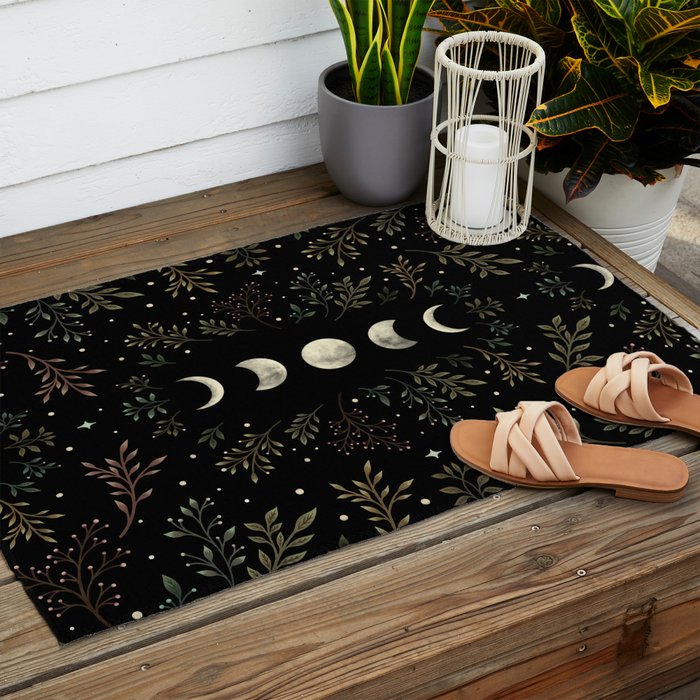 Moonlight Garden - Olive Green Outdoor Rug Gallery Image 2