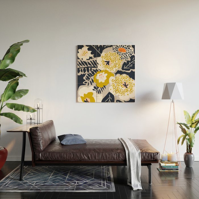 Scandinavian flowers greet you Wood Wall Art Gallery Image 2