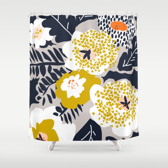 Scandinavian flowers greet you Shower Curtain Gallery Image 1
