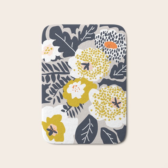 Scandinavian flowers greet you Bath Mat Gallery Image 1