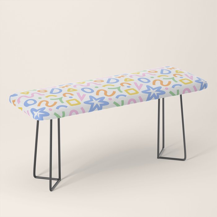 Colorful fun doodle art pattern Bench Gallery Image 1