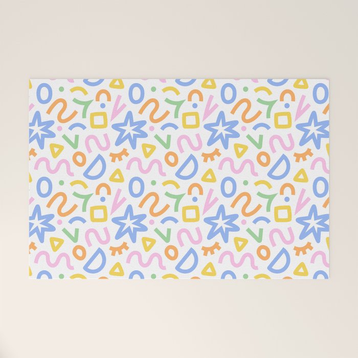 Colorful fun doodle art pattern Welcome Mat Gallery Image 1