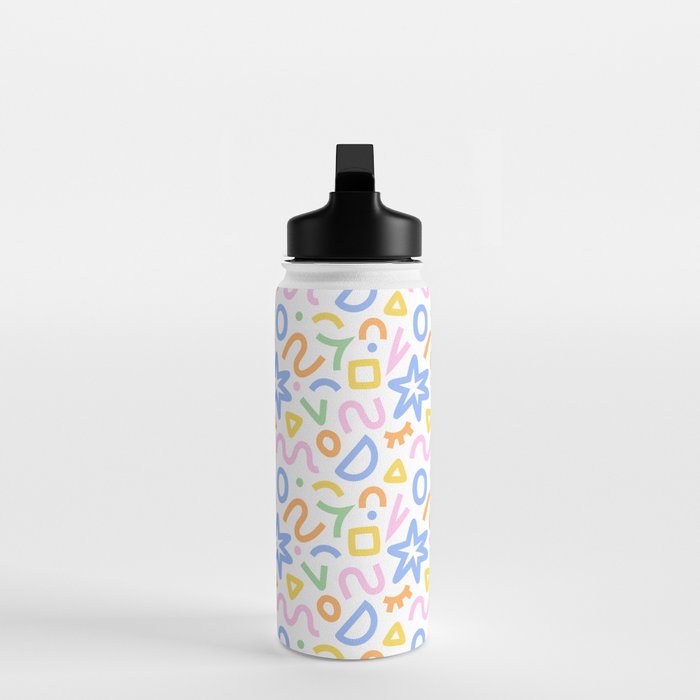 Colorful fun doodle art pattern Water Bottle Gallery Image 3