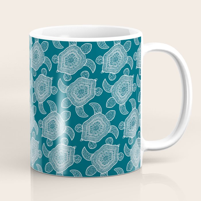 Tropical Turtle | Lagoon Blue  Coffee Mug Gallery Image 1