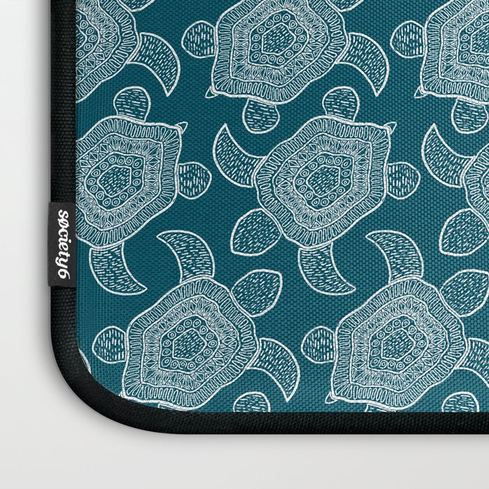 Tropical Turtle | Lagoon Blue  Laptop Sleeve Gallery Image 3