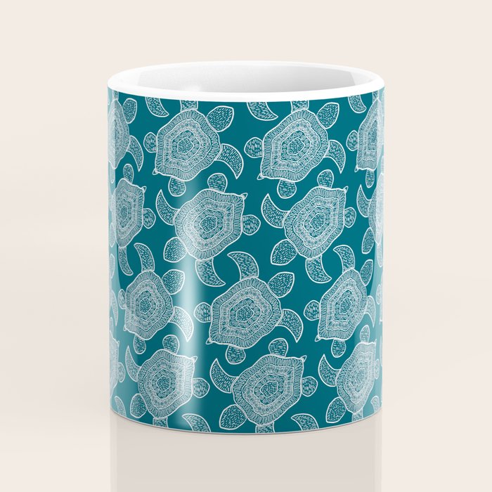 Tropical Turtle | Lagoon Blue  Coffee Mug Gallery Image 4