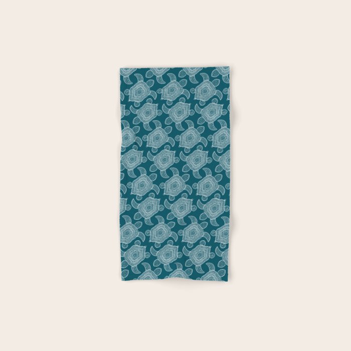 Tropical Turtle | Lagoon Blue  Bath Towel Gallery Image 1