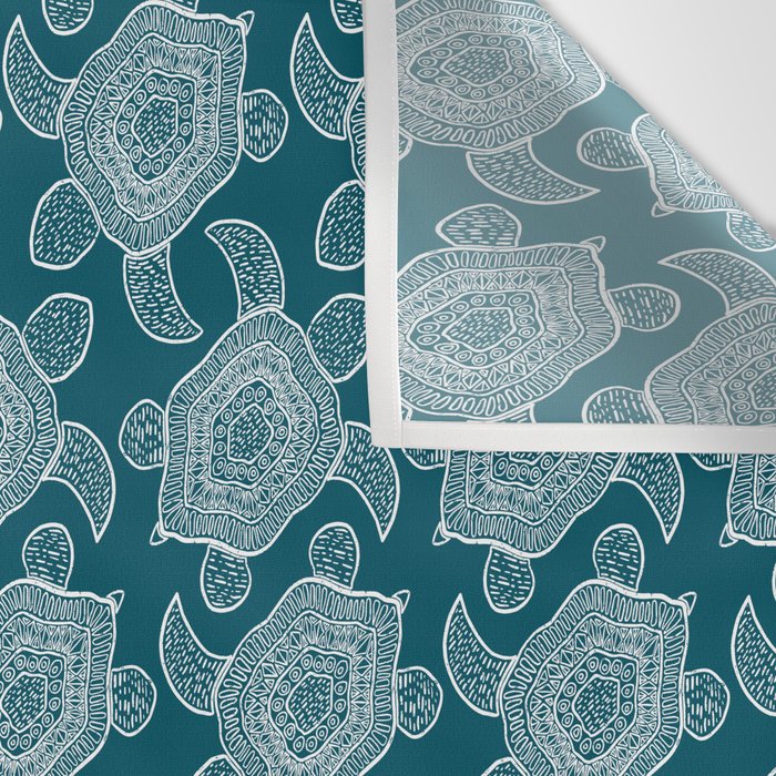 Tropical Turtle | Lagoon Blue  Wall Tapestry Gallery Image 3