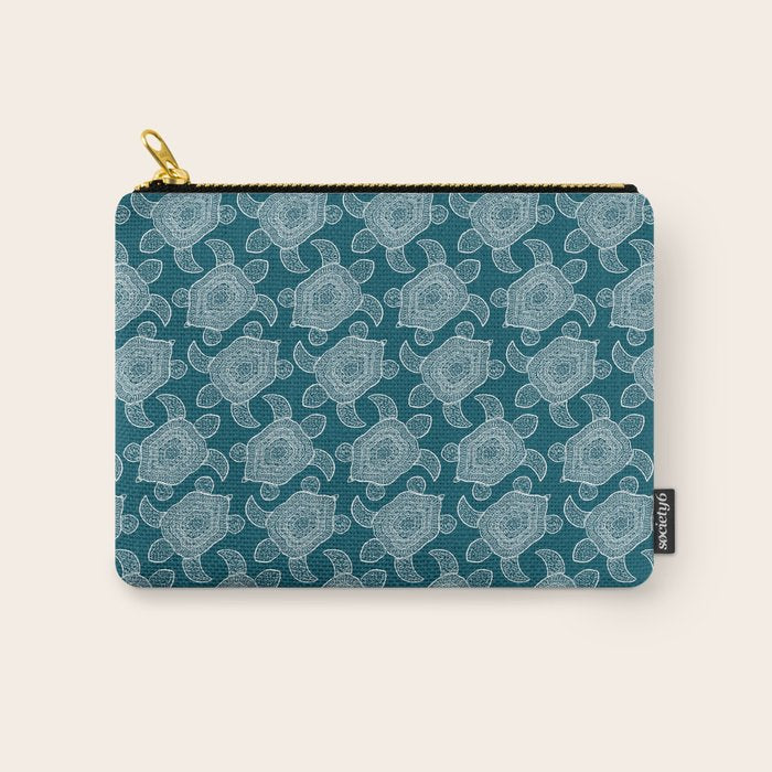 Tropical Turtle | Lagoon Blue  Carry All Pouch Gallery Image 1