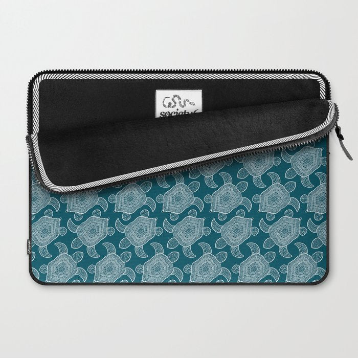 Tropical Turtle | Lagoon Blue  Laptop Sleeve Gallery Image 2