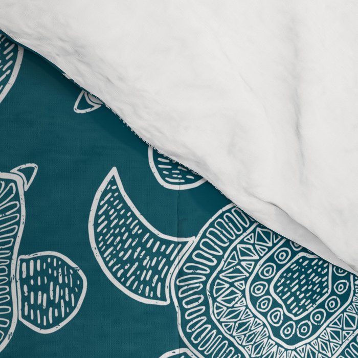Tropical Turtle | Lagoon Blue  Comforter Gallery Image 4