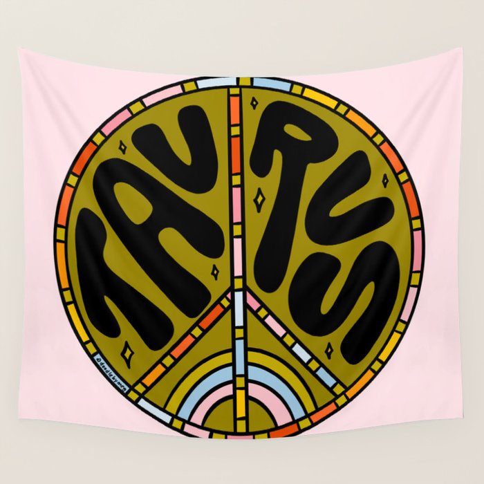 Taurus Peace Sign Wall Tapestry Gallery Image 4