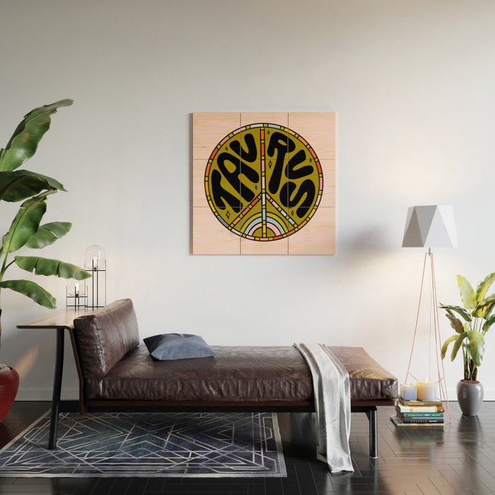 Taurus Peace Sign Wood Wall Art Gallery Image 2