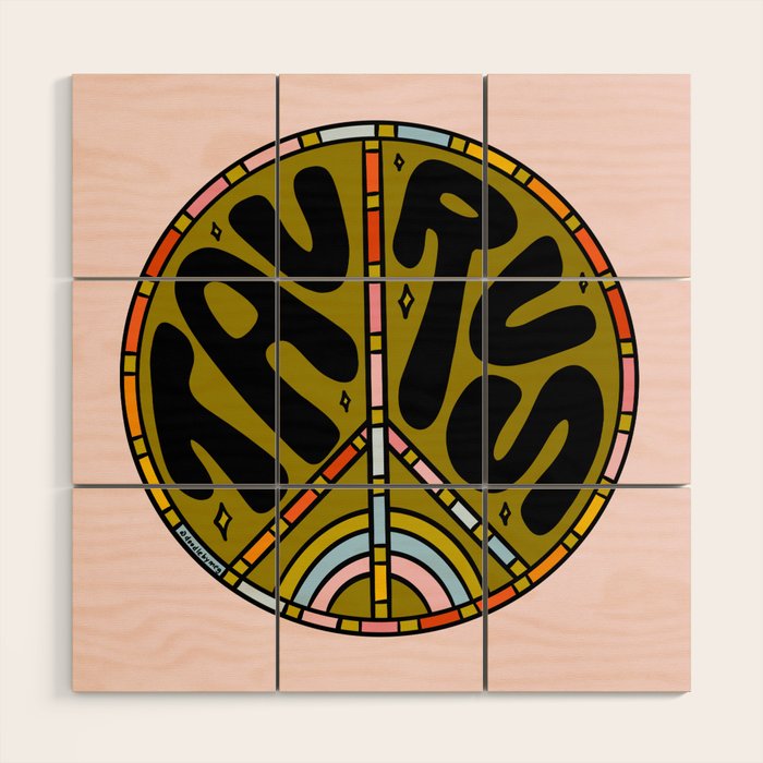 Taurus Peace Sign Wood Wall Art Gallery Image 1