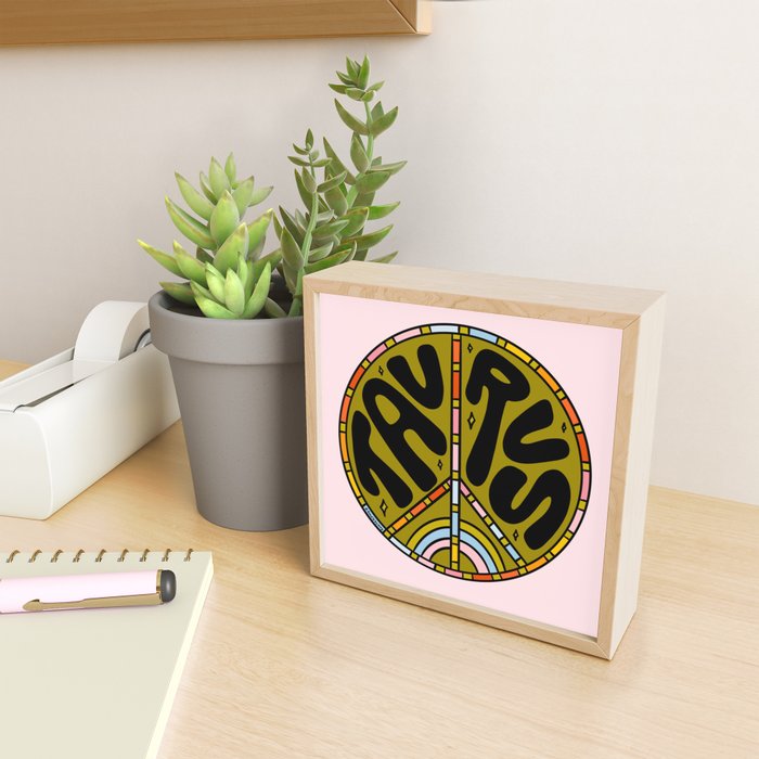 Taurus Peace Sign Mini Art Print Gallery Image 2