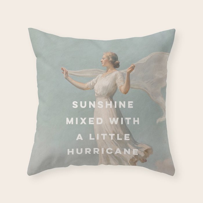 Sunshine Mixed With a Little Hurricane, Feminist Throw Pillow Gallery Image 6