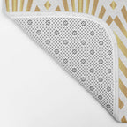 Gold art deco diamonds on white Bath Mat Gallery Image 2