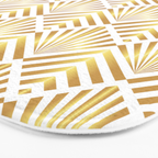 Gold art deco diamonds on white Bath Mat Gallery Image 3