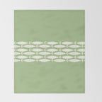 Fish Stripe Minimalist Mid-Century Pattern in Light Sage Green and Cream Throw Blanket Gallery Image 2