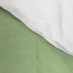 Fish Stripe Minimalist Mid-Century Pattern in Light Sage Green and Cream Comforter Gallery Image 4