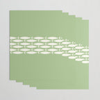 Fish Stripe Minimalist Mid-Century Pattern in Light Sage Green and Cream Wrapping Paper Gallery Image 3