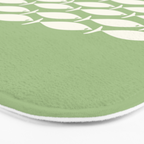 Fish Stripe Minimalist Mid-Century Pattern in Light Sage Green and Cream Bath Mat Gallery Image 3
