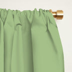 Fish Stripe Minimalist Mid-Century Pattern in Light Sage Green and Cream Window Curtain Gallery Image 2