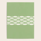 Fish Stripe Minimalist Mid-Century Pattern in Light Sage Green and Cream Poster Gallery Image 4
