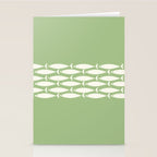 Fish Stripe Minimalist Mid-Century Pattern in Light Sage Green and Cream Stationery Card Gallery Image 2