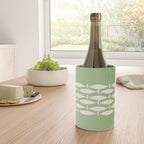 Fish Stripe Minimalist Mid-Century Pattern in Light Sage Green and Cream Wine Chiller Gallery Image 4